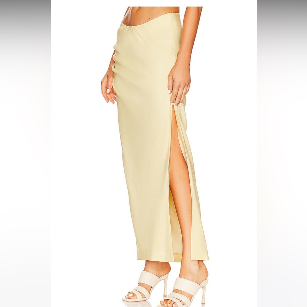 NEW LPA Lucia Maxi Skirt in Banana Creme